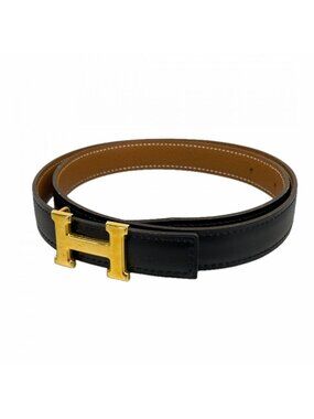 Hermes Belt Constance Box Calf Courchevel Black Gold